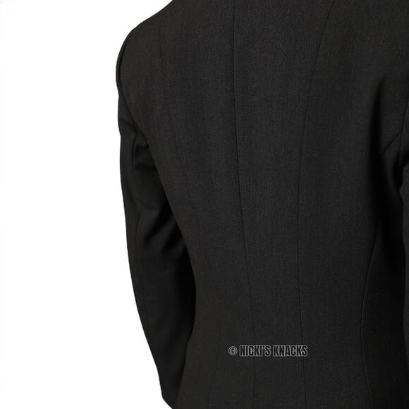 Elie Tahari Dark Charcoal Gray One Button Blazer Workwear Career Jacket Size 4 - Picture 7 of 12
